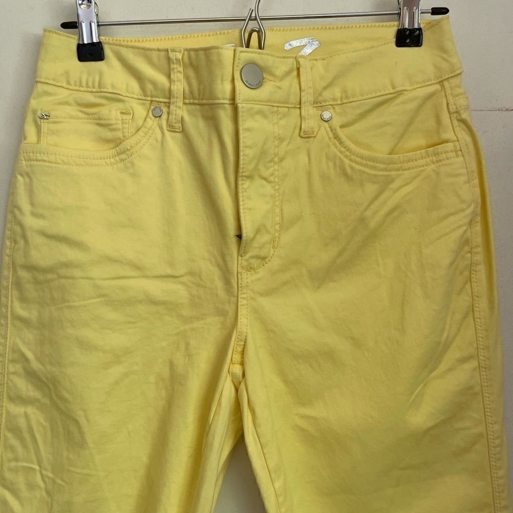 3/$25 SEVEN7 High Rise Skinny Crop Yellow Jean.Size 6 - Picture 6 of 8